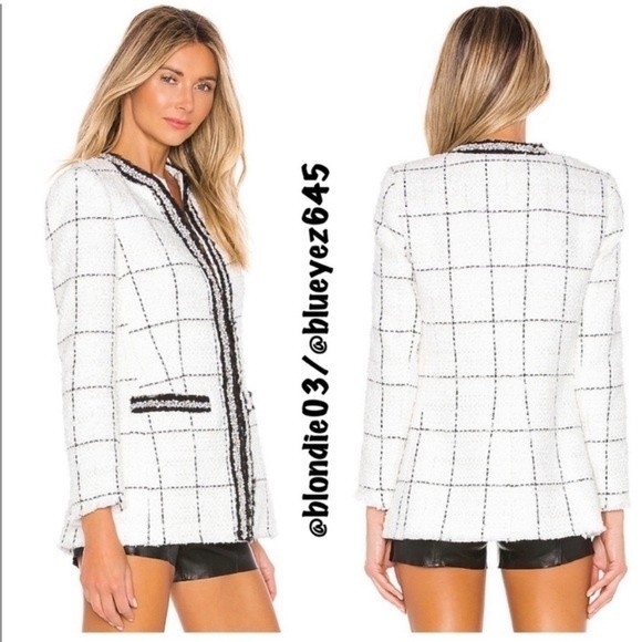 Alice + Olivia White and Black Checkered Jacket - Picture 2 of 5